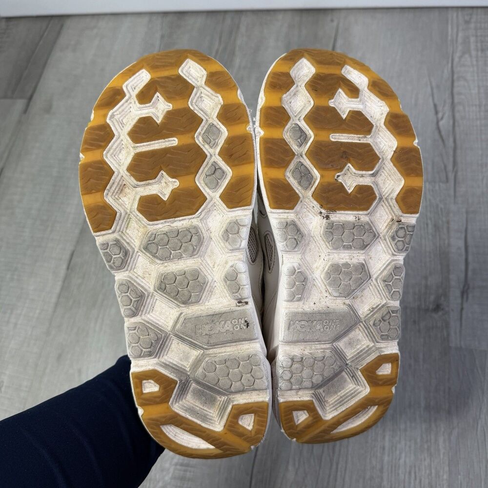 HOKA ONE ONE U Clifton L Embroidery Athletic Running Shoe M9/W10 White leather S - Picture 10 of 10